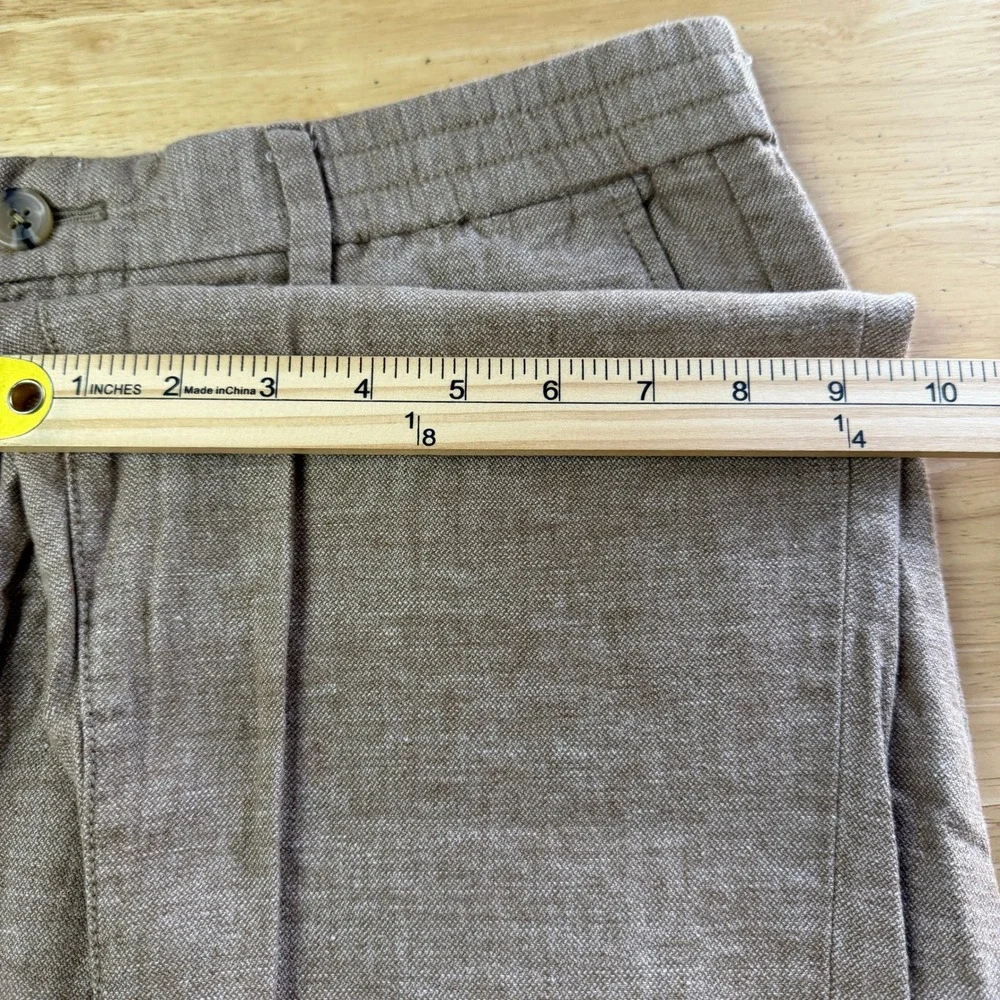 Banana Republic LINEN Blend Mason Athletic Tapered Pant Mens 34x28 Tan Casual